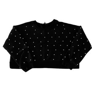 Forever 21 Cropped Studded Sweatshirt Black Size Small